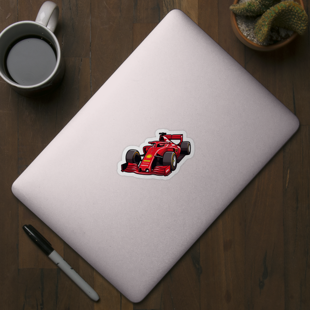 Red Formula 1 Car by Artifyio